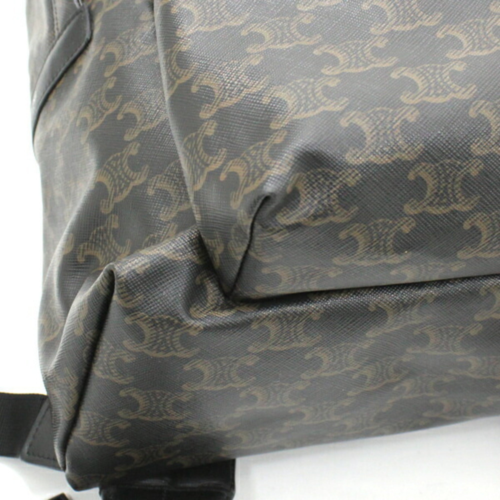 Celine Black Brown Canvas Leather Backpack