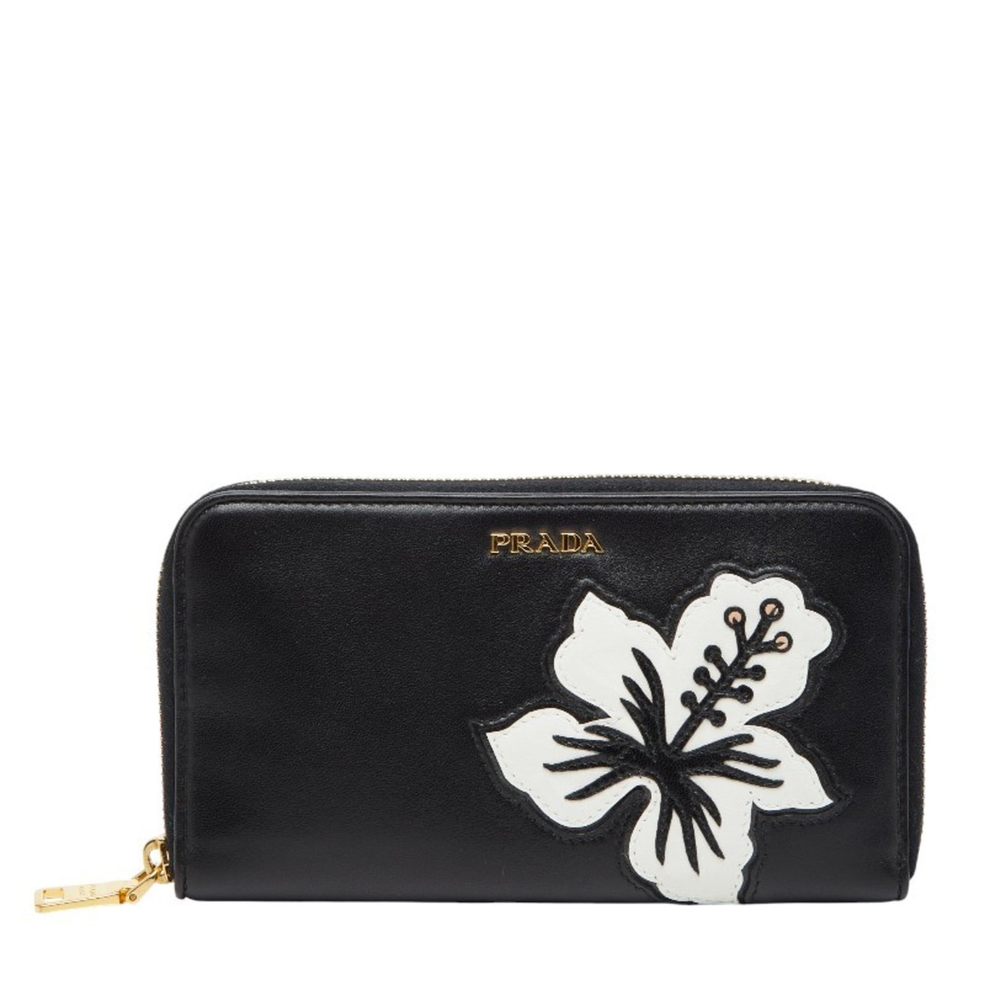 Prada Black Leather Long Wallet (Bi-Fold)