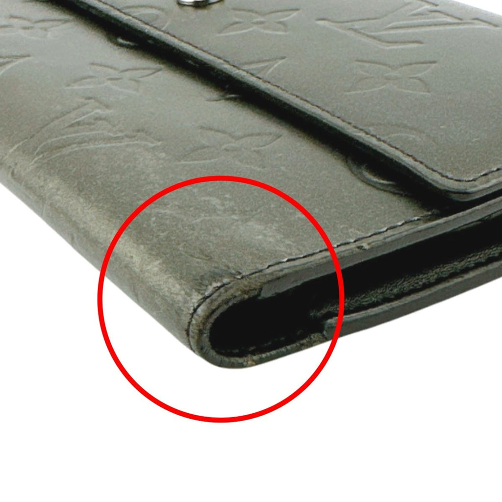 Louis Vuitton Monogram Mat Black Noir Monogram Mat Wallet (Tri-Fold)
