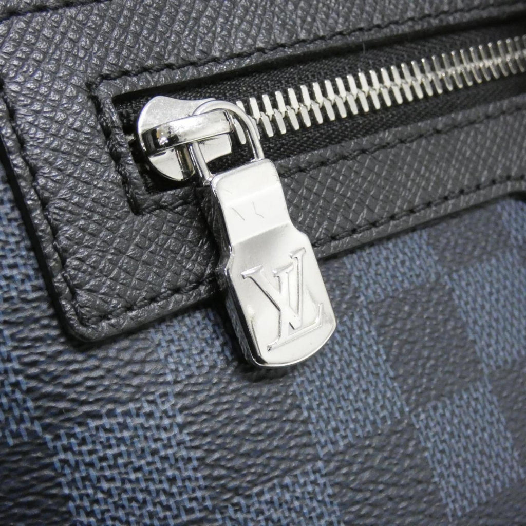 Louis Vuitton Black Cobalt Coated Canvas Leather Backpack
