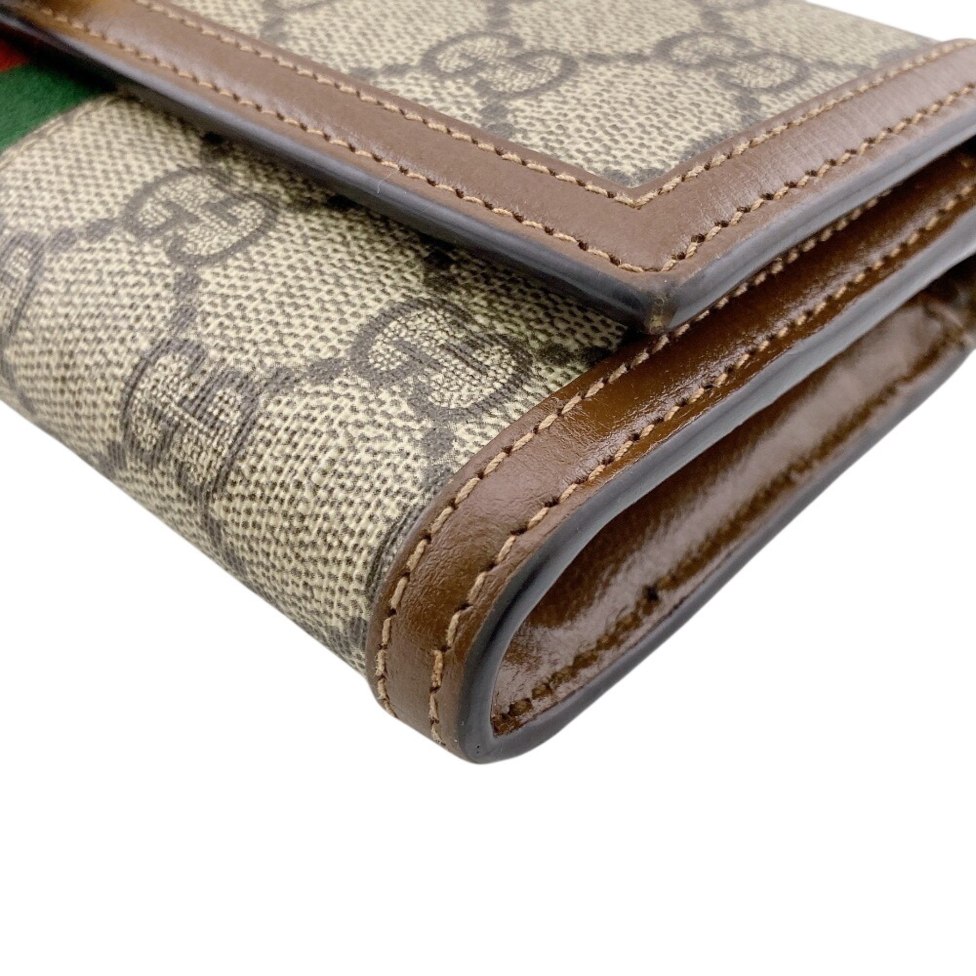 Gucci Brown Leather Long Wallet (Bi-Fold) (Pre-Owned)