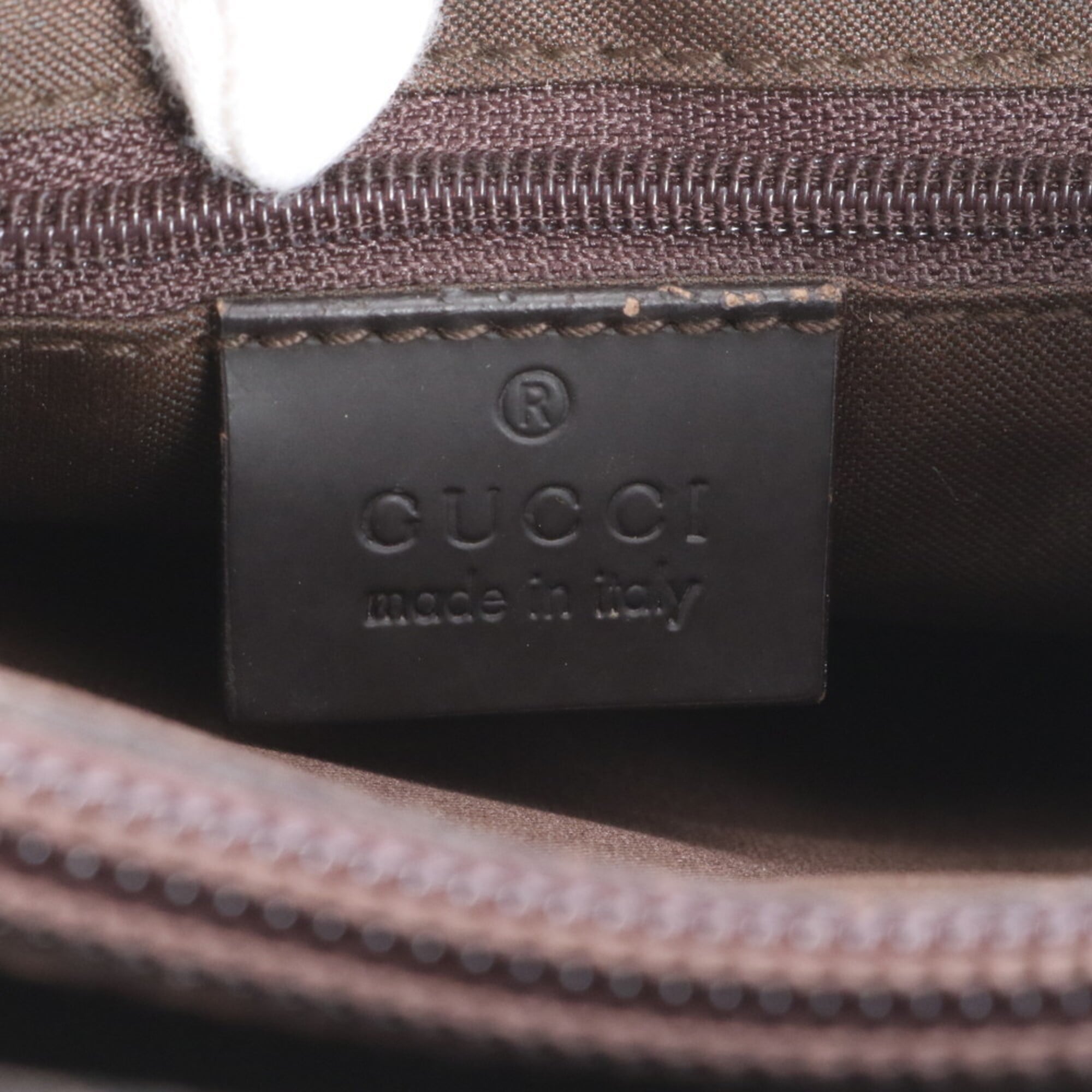 Gucci Bamboo Black Dark Brown Leather Nylon Handbag Shoulder Bag (Pre-Owned)