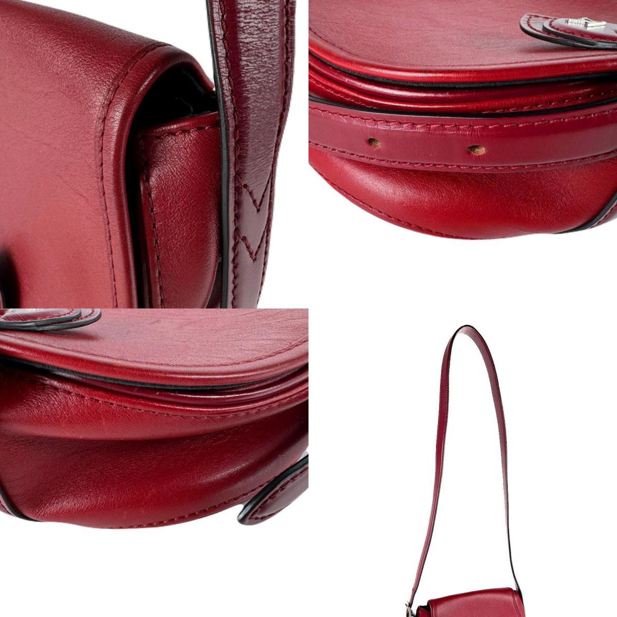 Louis Vuitton Dark Red Leather Shoulder Bag