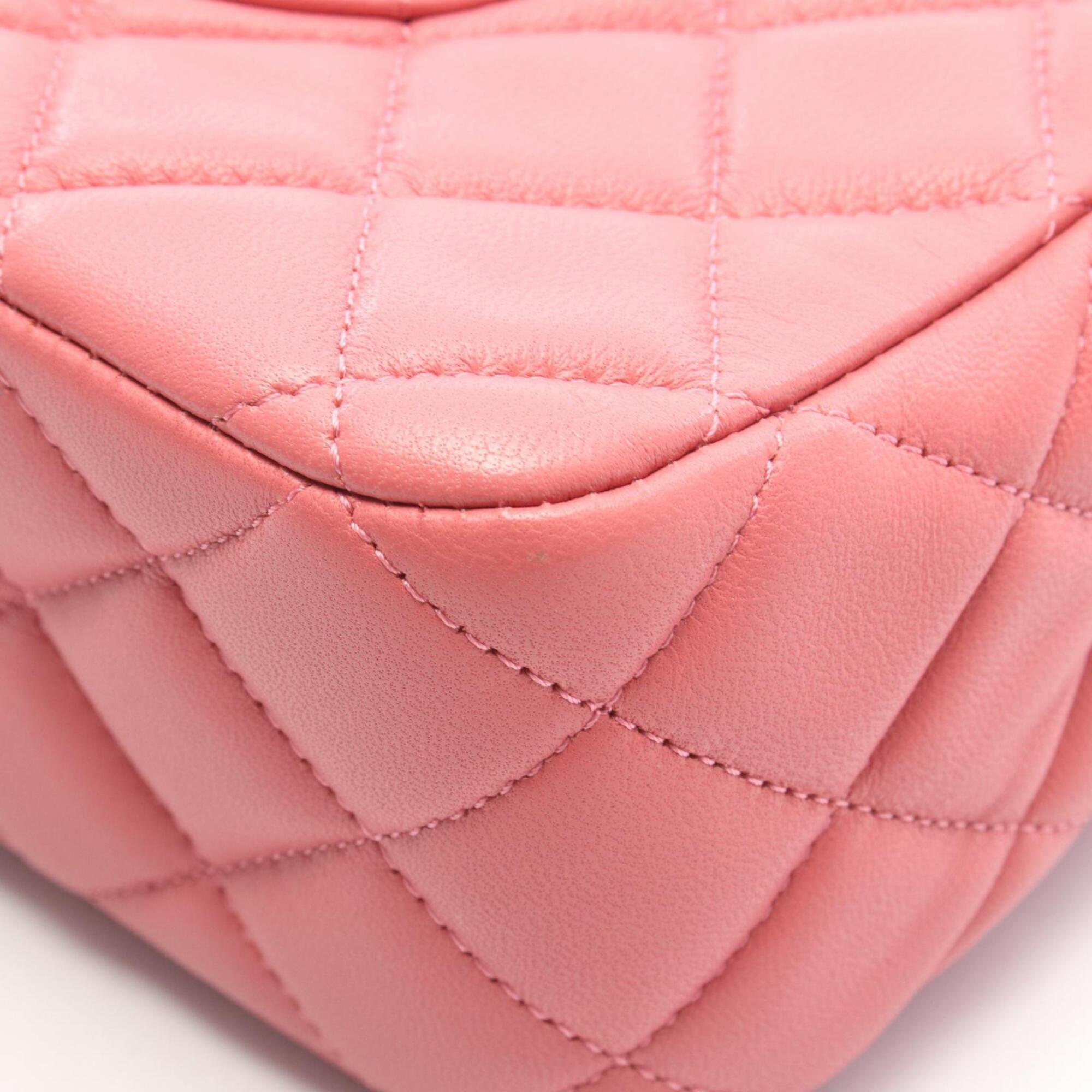 Chanel Pink Leather Handbag Shoulder Bag