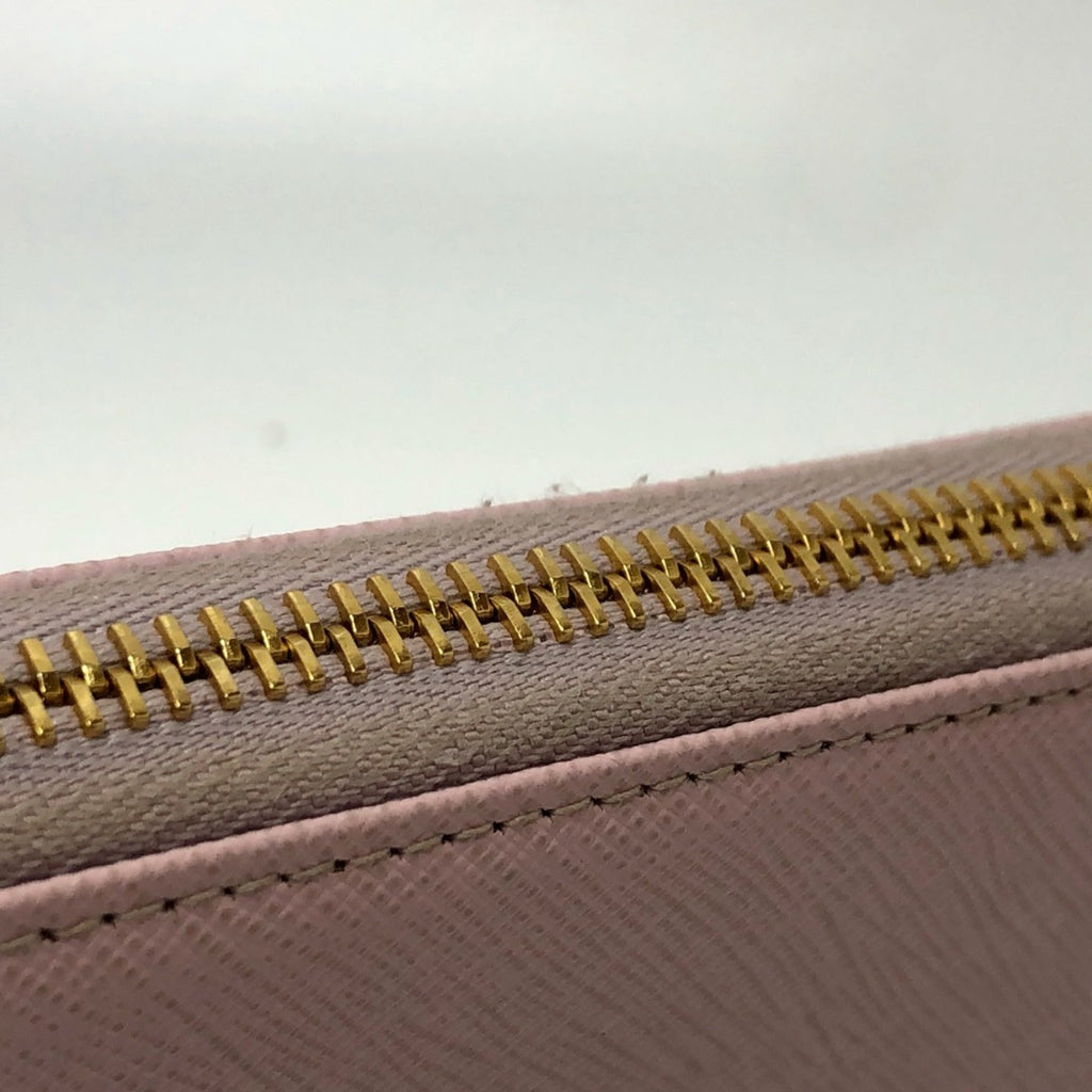 Prada Pink Saffiano Metal Long Wallet (Bi-Fold)
