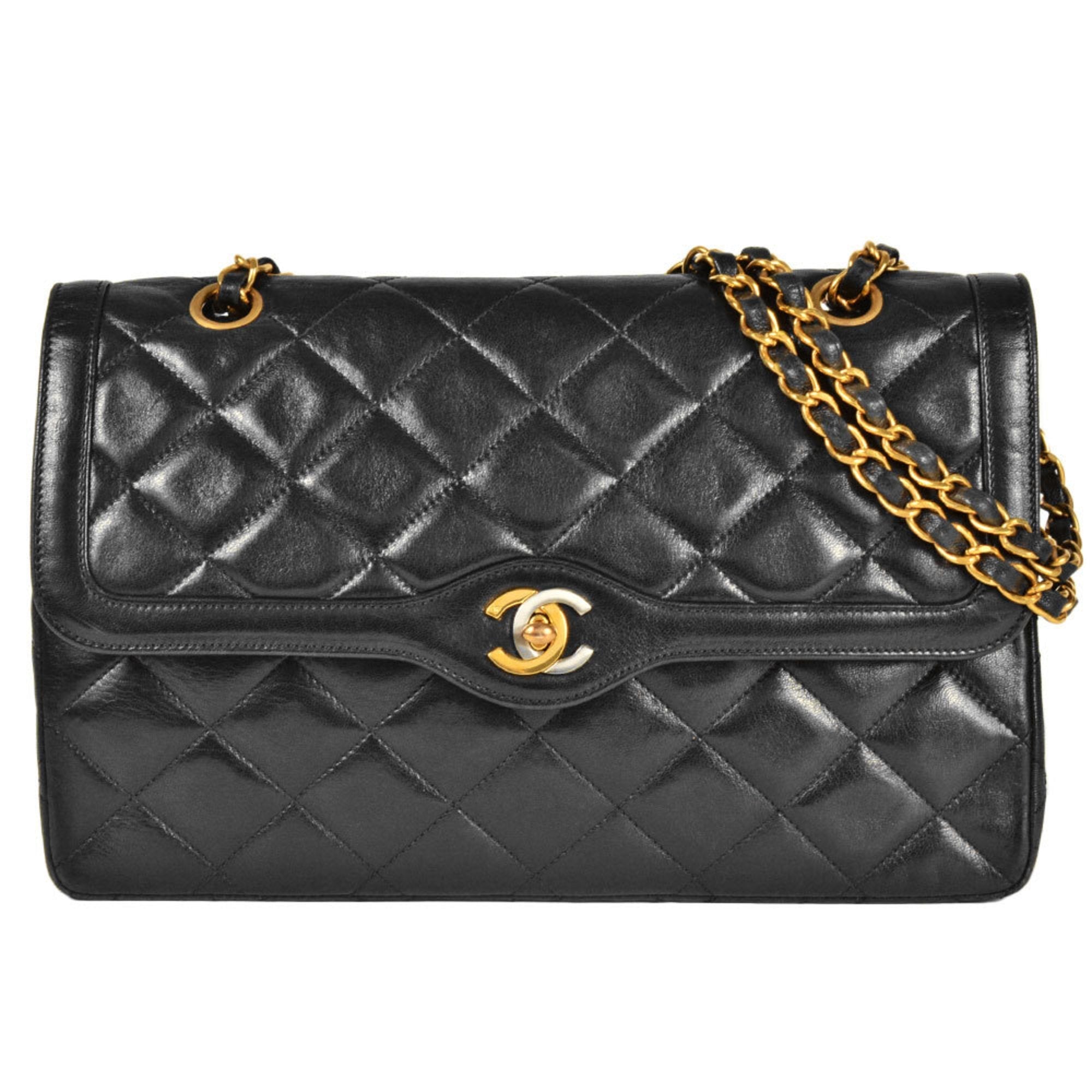 Chanel Black Leather Shoulder Bag