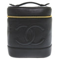 Chanel Black Grained Calfskin Handbag Vanity Bag