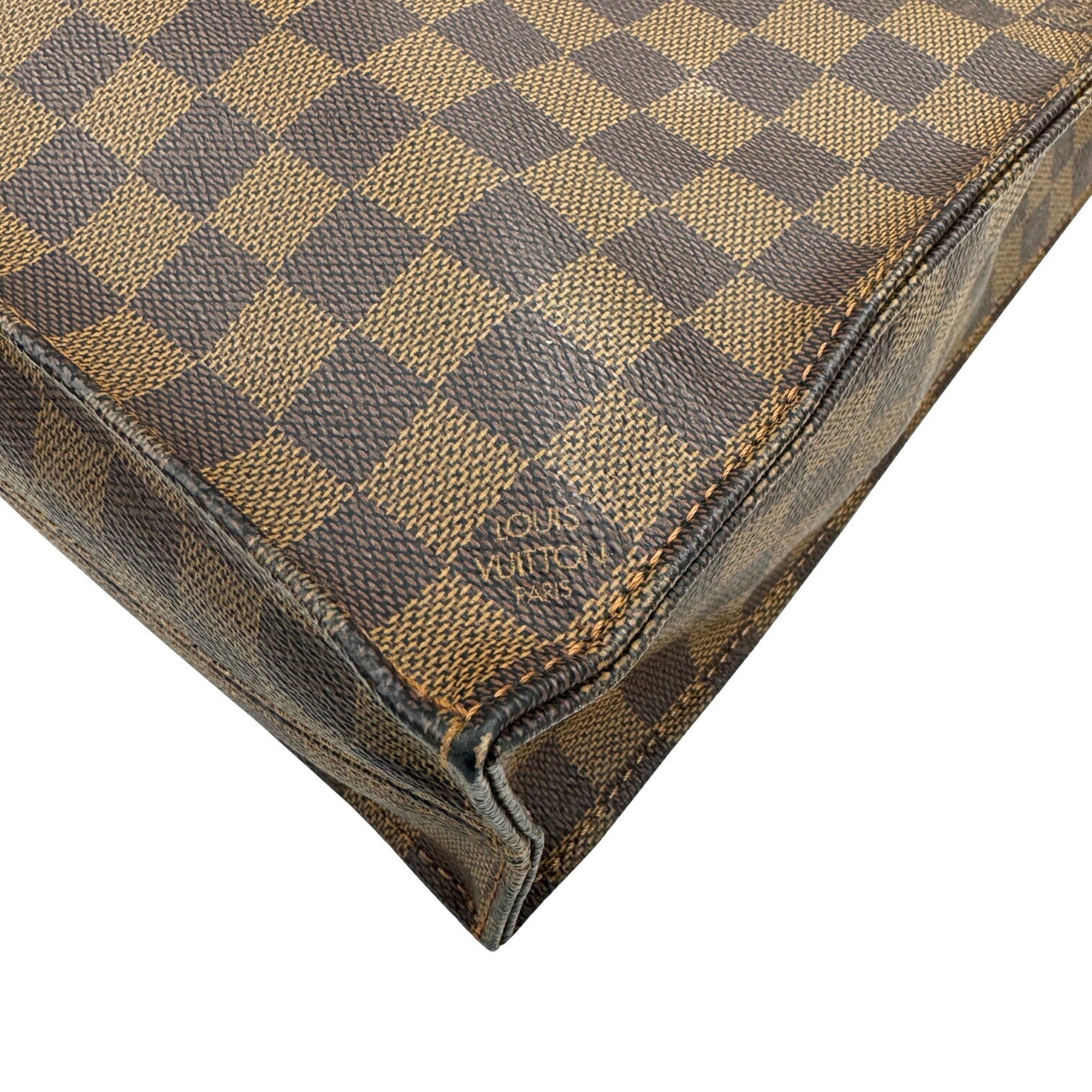 Louis Vuitton Damier Brown Ebene Damier Canvas Leather Handbag
