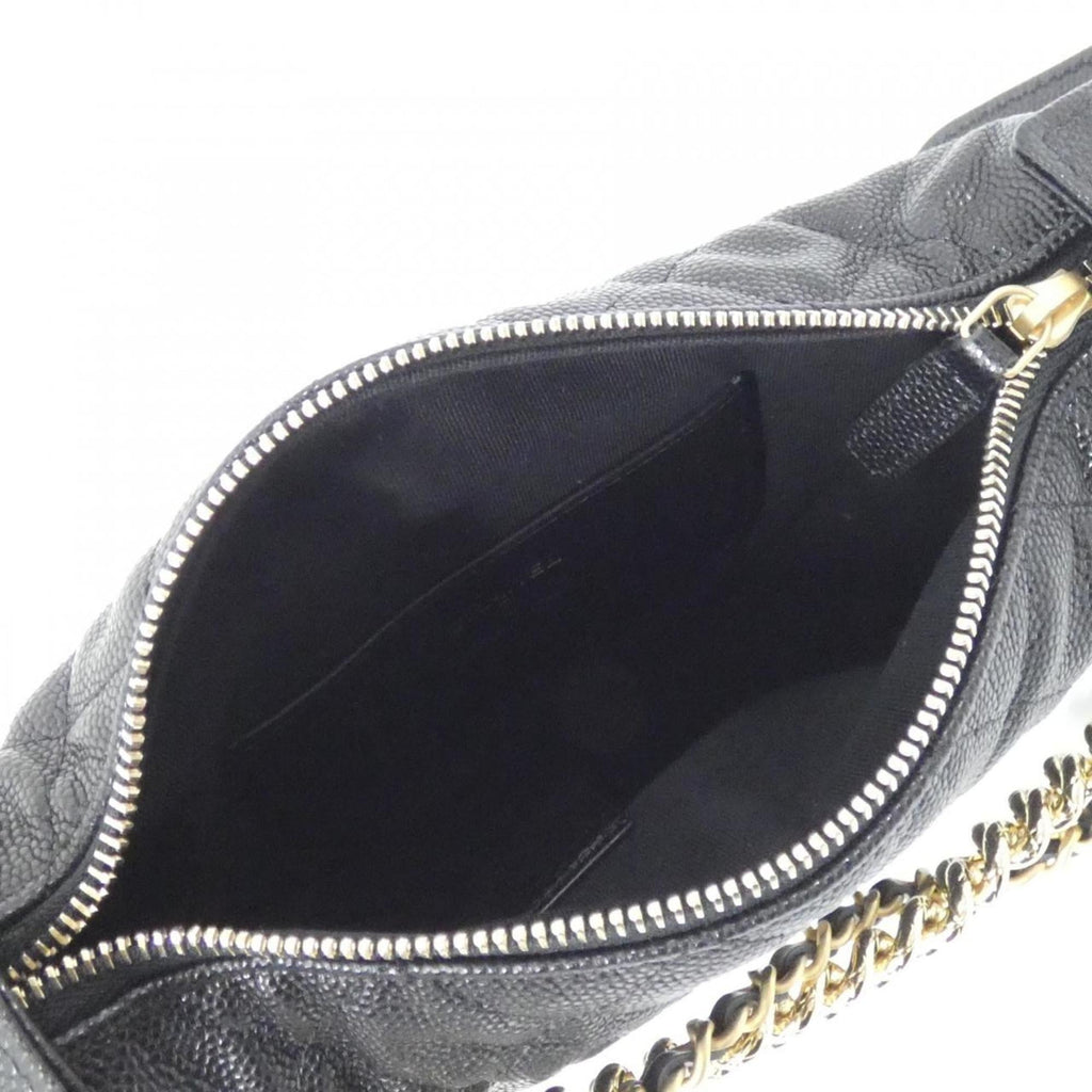 Chanel Black Grained Calfskin Handbag