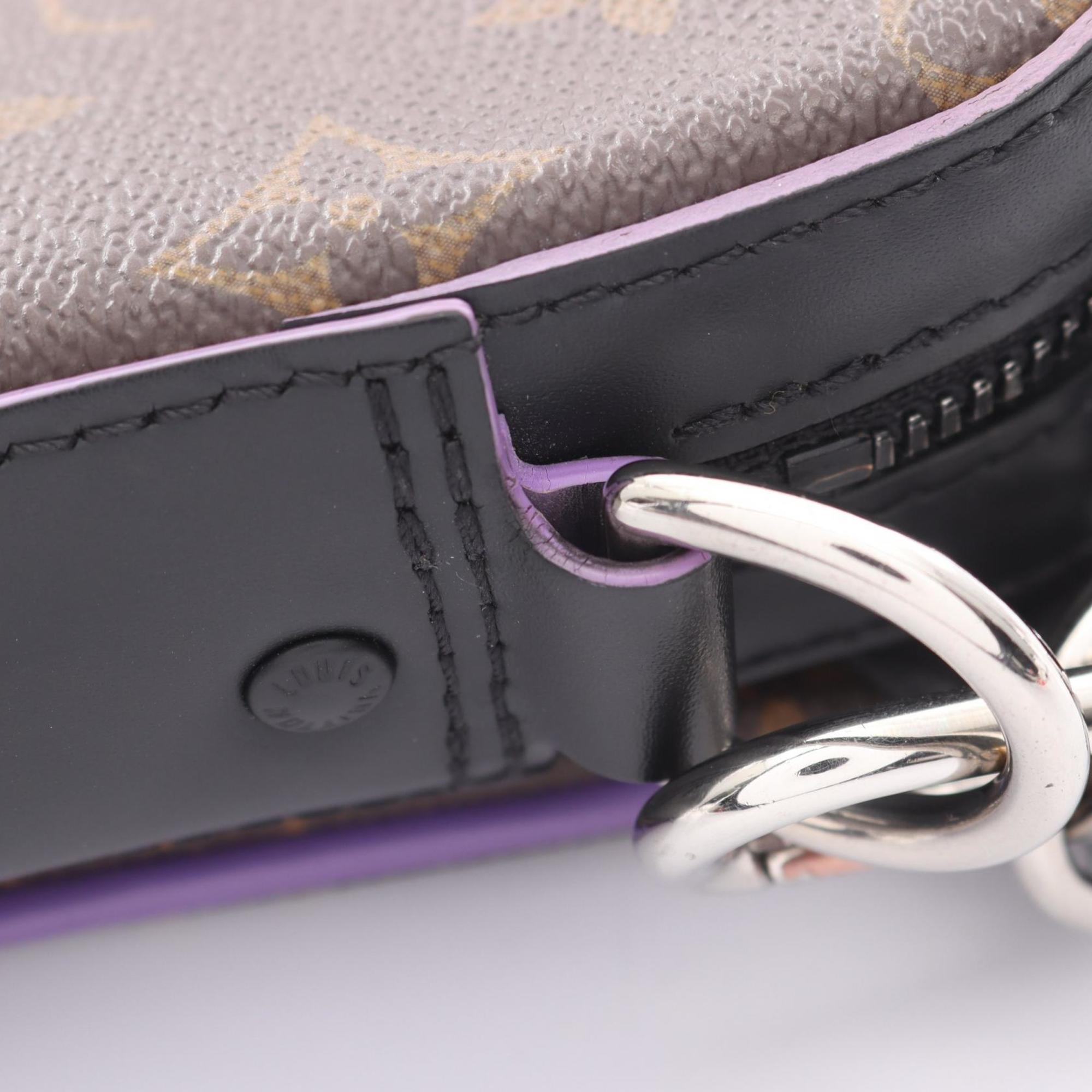 Louis Vuitton Black Brown Monogram Macassar Purple Coated Canvas Shoulder Bag