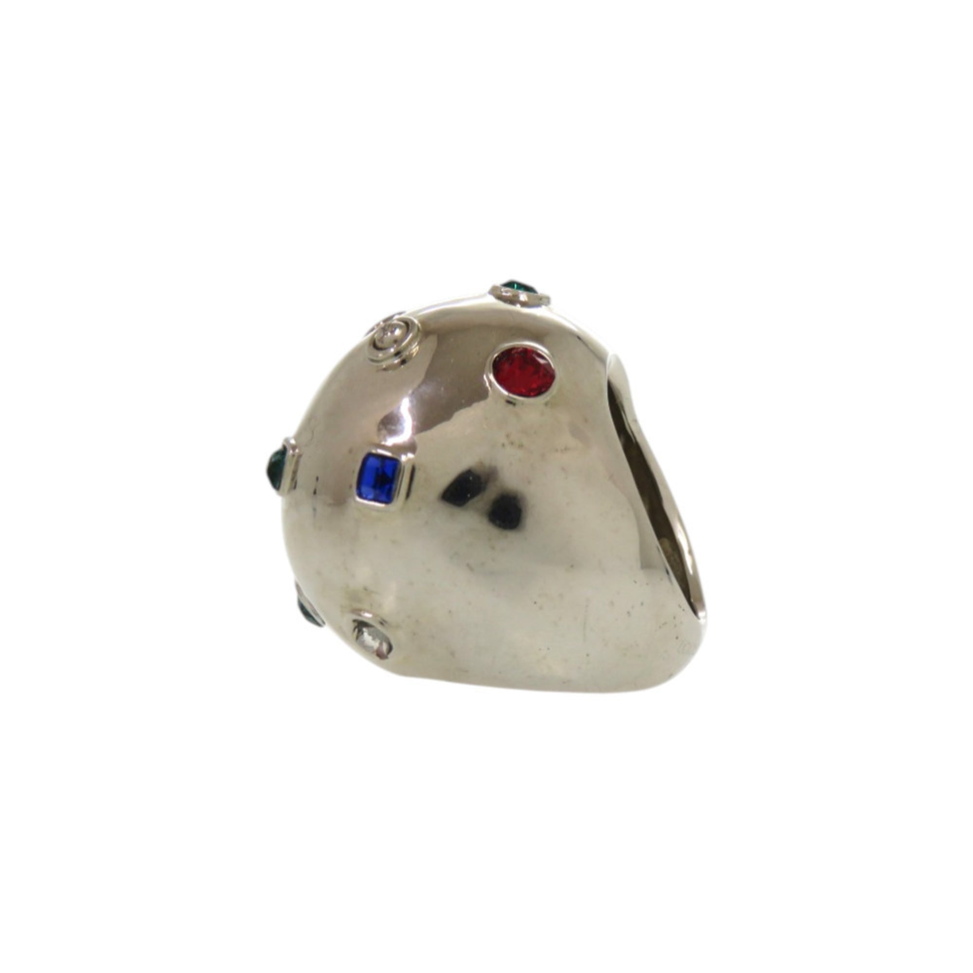 Louis Vuitton Silver Multi-Color Metal Rhinestone Band Ring