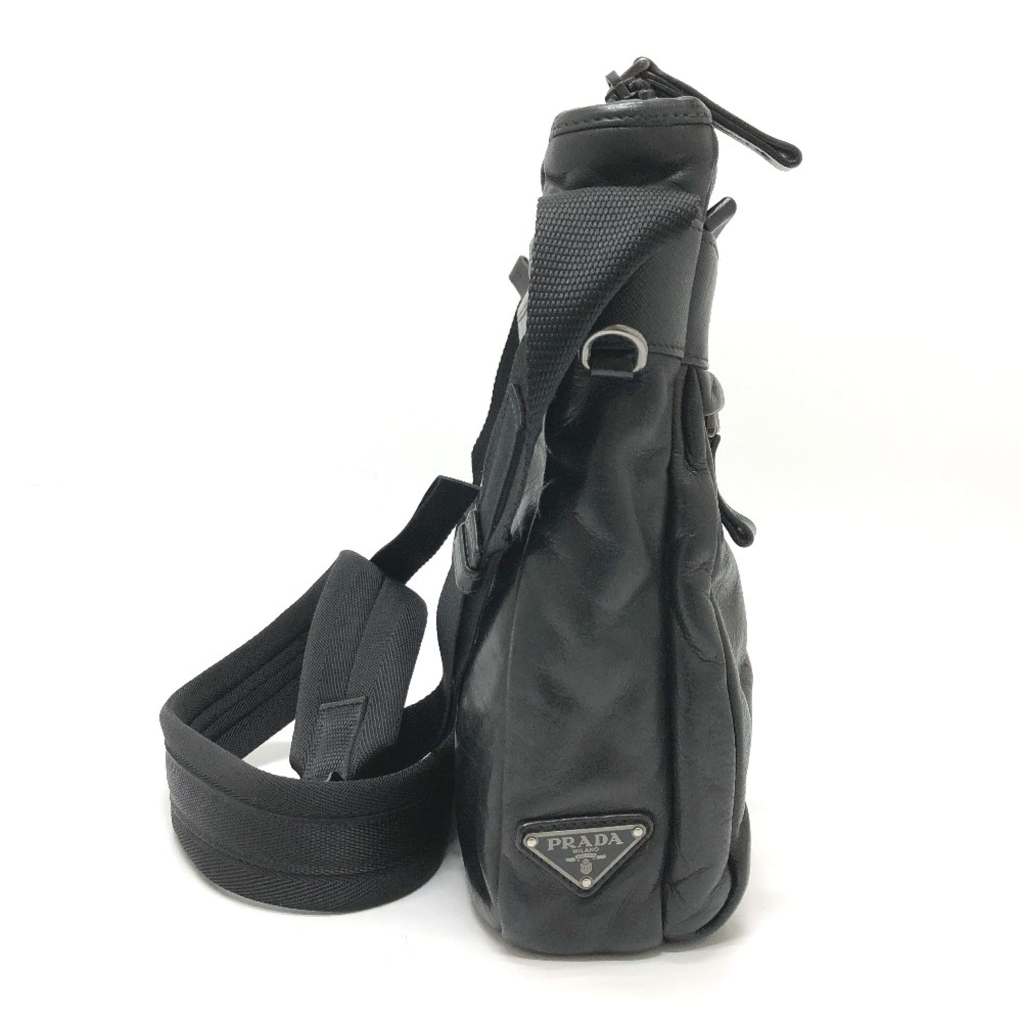 Prada Black Leather Shoulder Bag