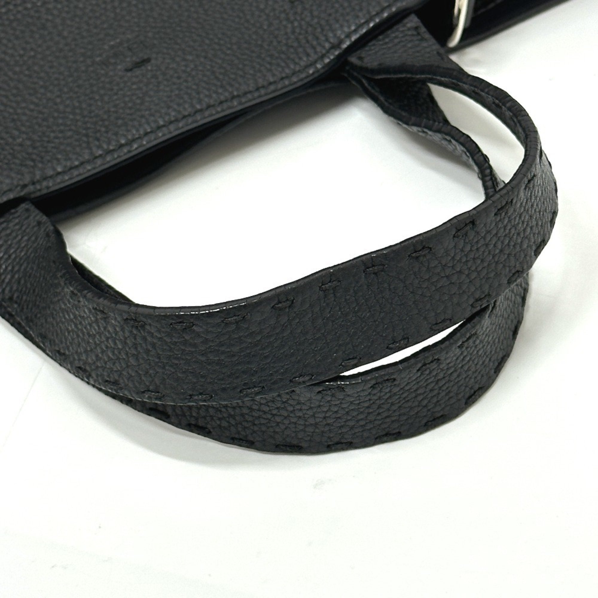 Fendi Selleria Black Leather Tote Bag