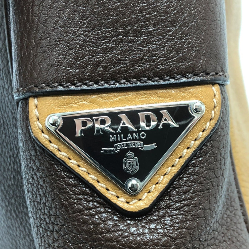 Prada Brown Leather Shoulder Bag