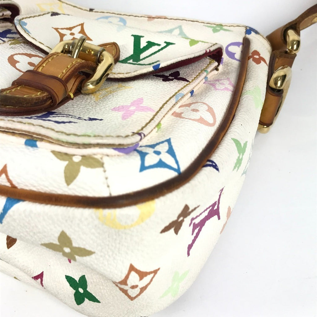 Louis Vuitton White Coated Canvas Shoulder Bag