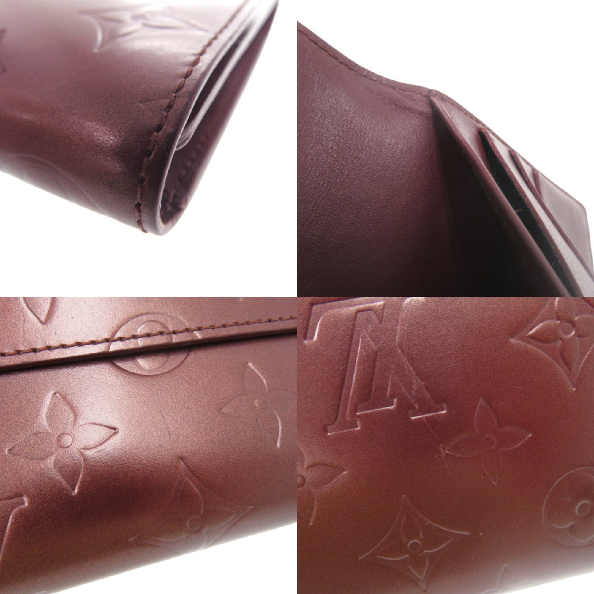 Louis Vuitton Violet Monogram Mat Long Wallet (Tri-Fold)