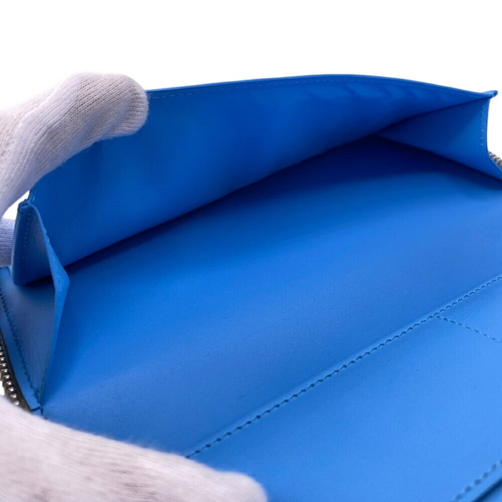 Louis Vuitton Taurillon Blue Gray Leather Wallet