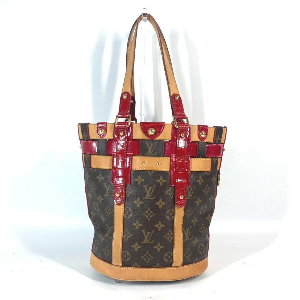 Louis Vuitton Brown Red Color Monogram Shoulder Bag Tote Bag