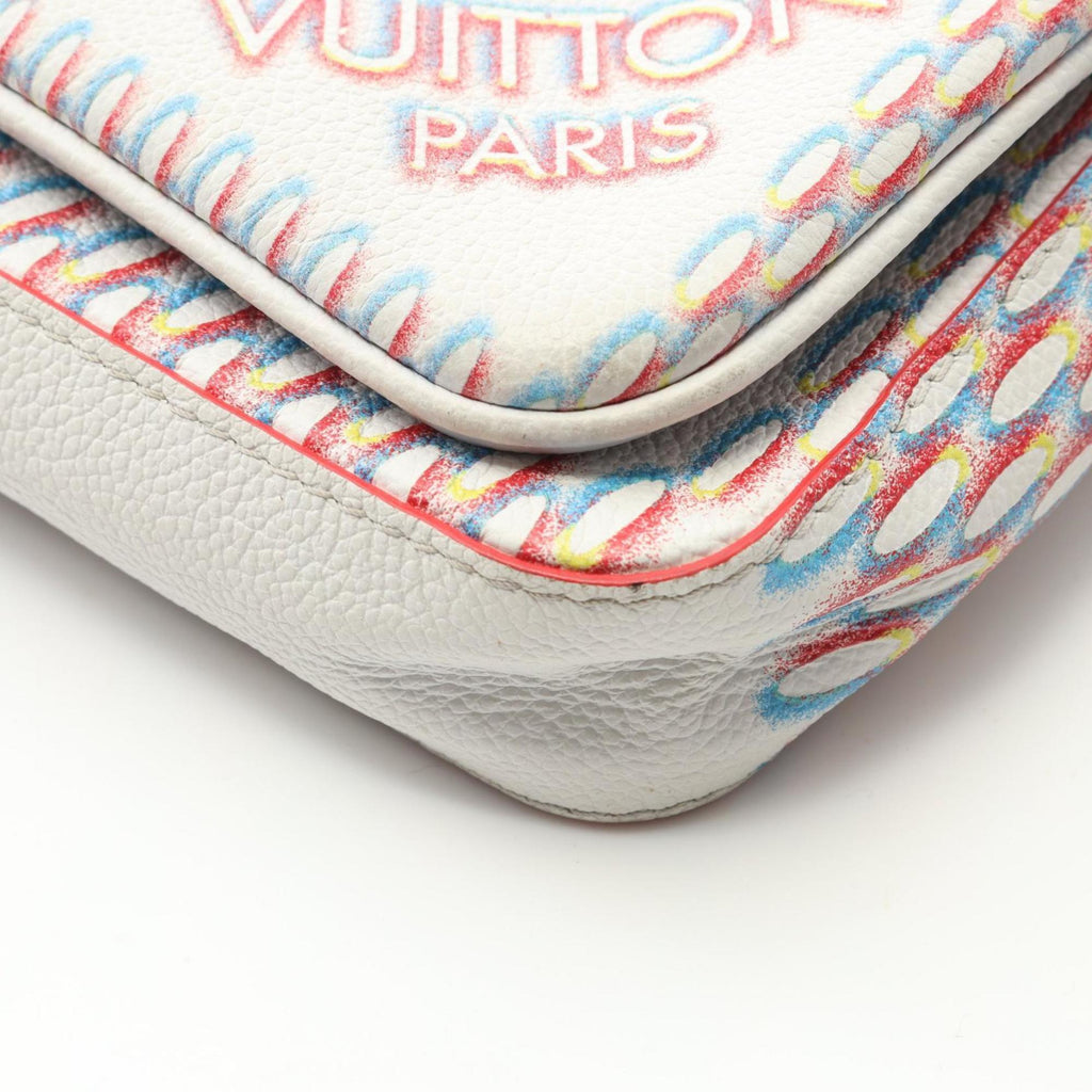 Louis Vuitton Multi-Color White Leather Shoulder Bag