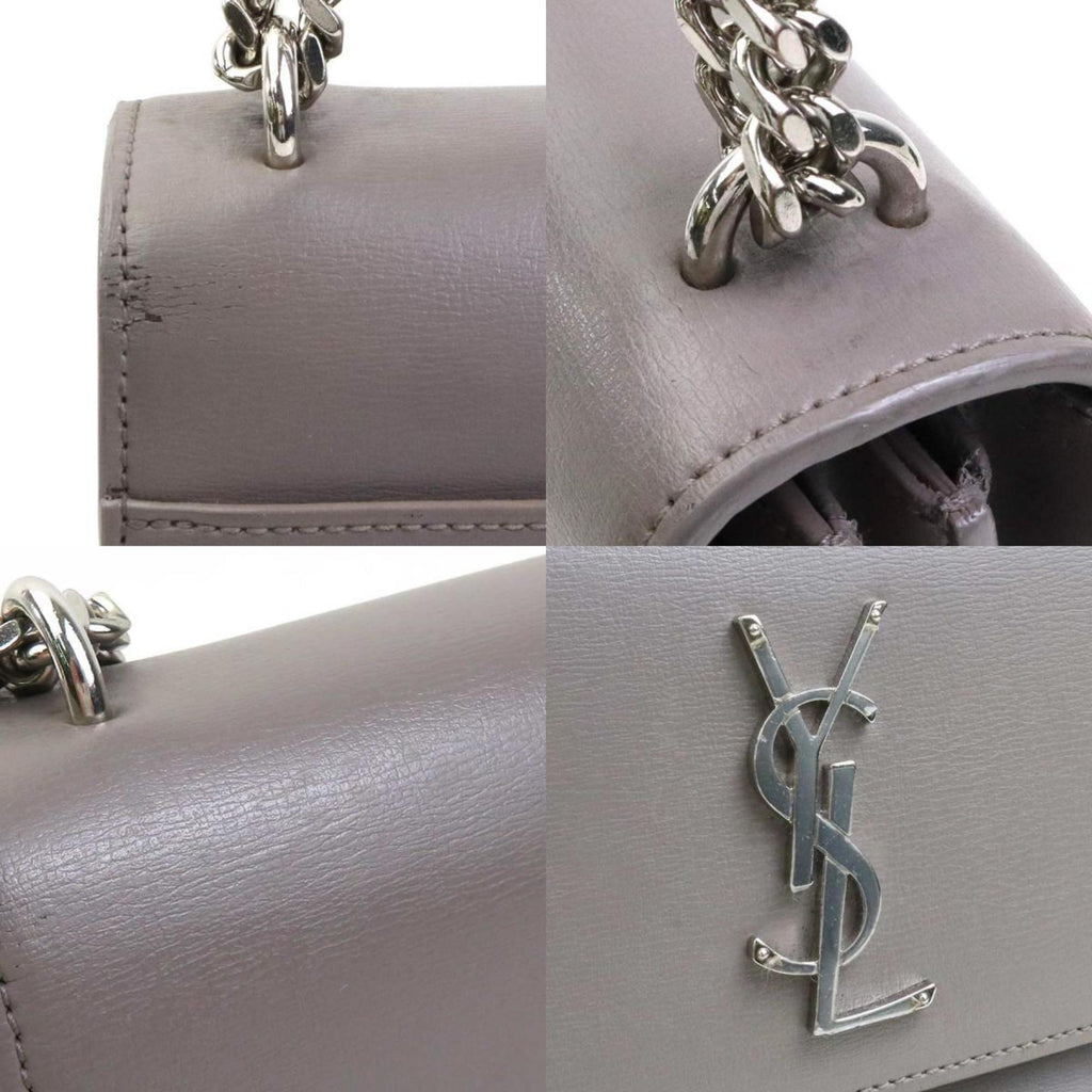 Saint Laurent Gray Silver Leather Metal Shoulder Bag (Pre-Owned)