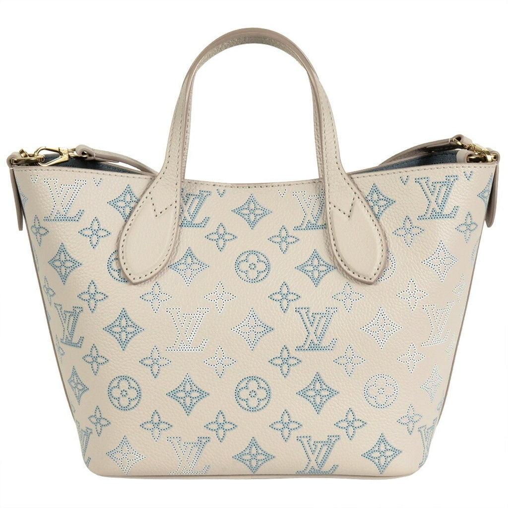 Louis Vuitton Beige Ivory Monogram Mahina Leather Handbag