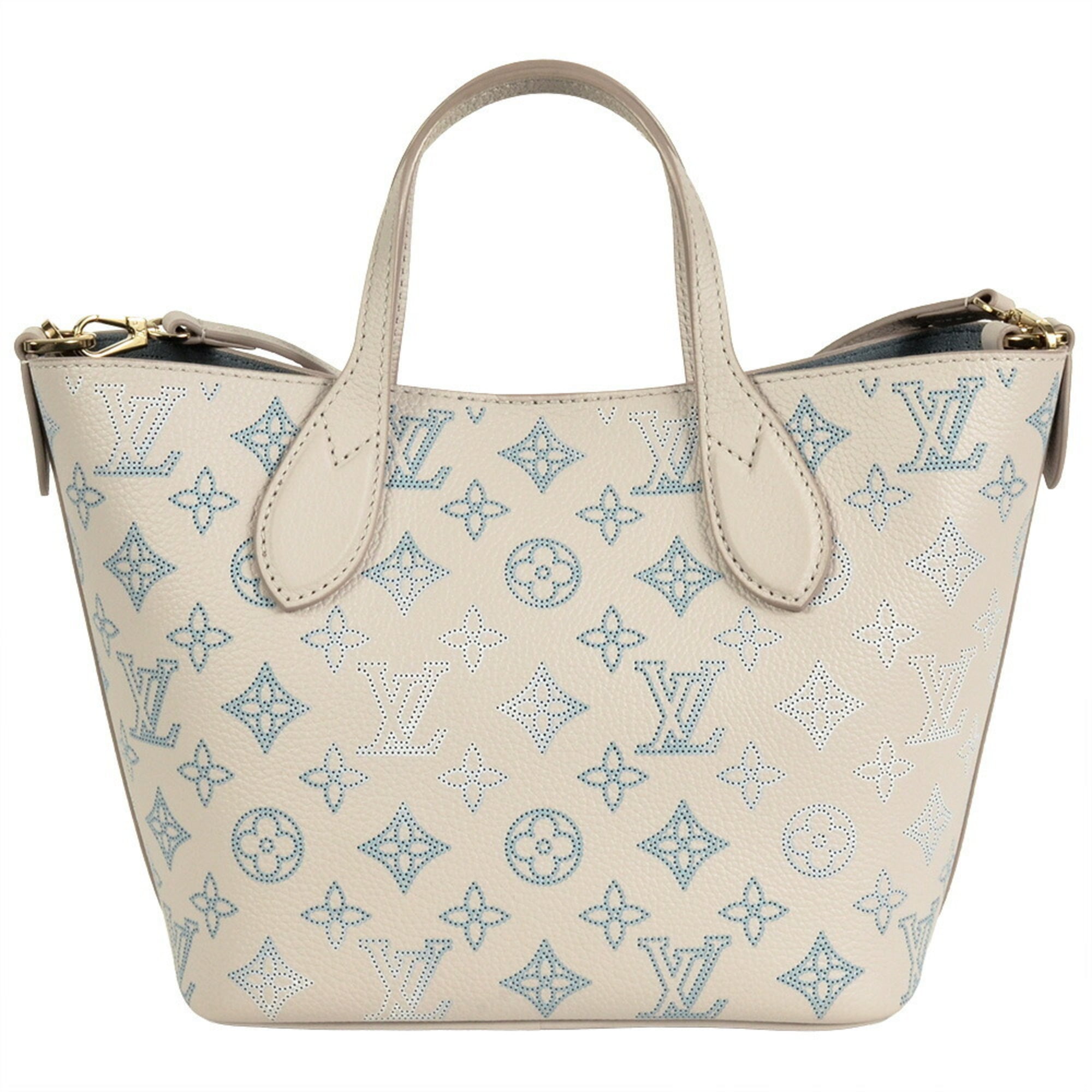 Louis Vuitton Beige Ivory Monogram Mahina Leather Handbag