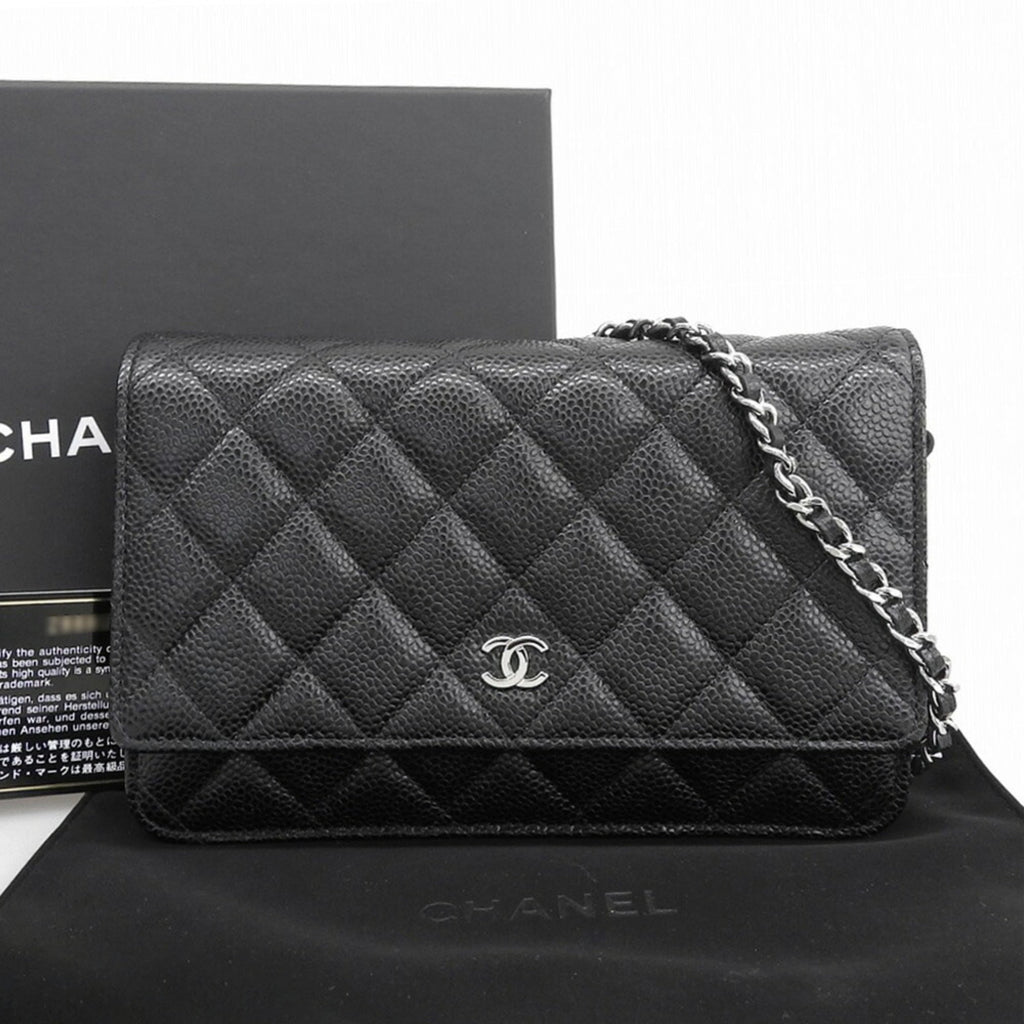 Chanel Black Grained Calfskin Shoulder Bag