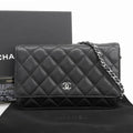 Chanel Black Grained Calfskin Shoulder Bag
