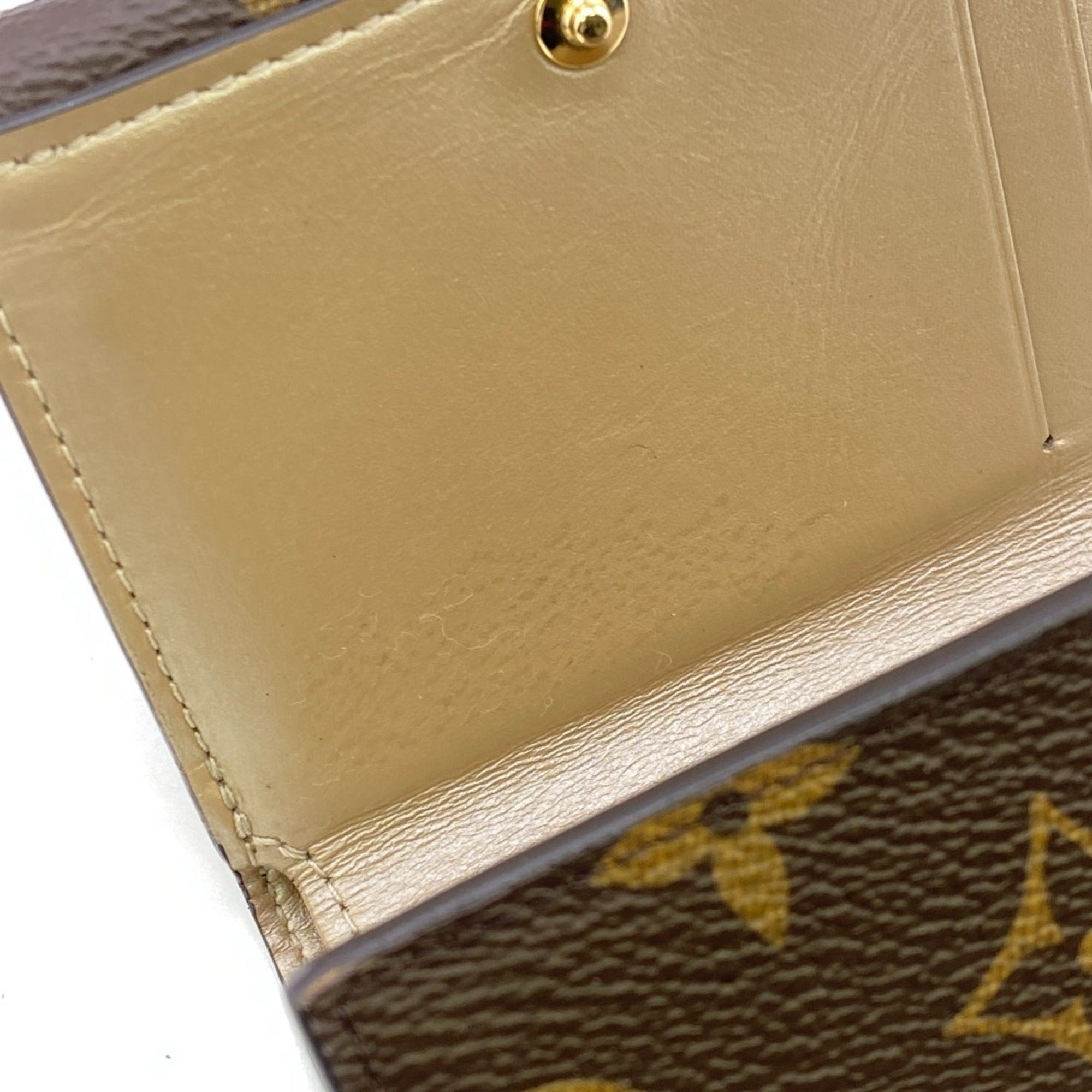 Louis Vuitton Brown Leather Wallet (Tri-Fold)