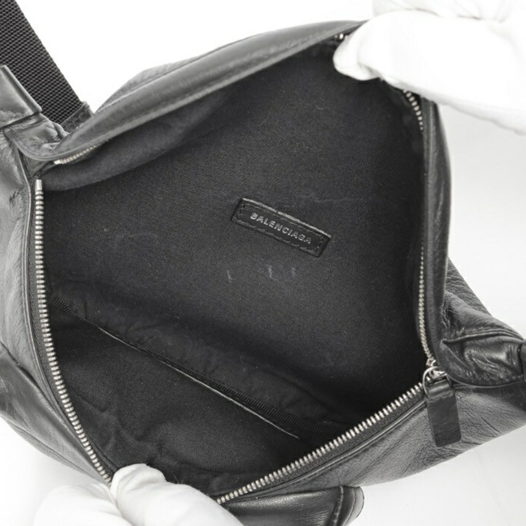 Balenciaga Black Leather Fanny Pack