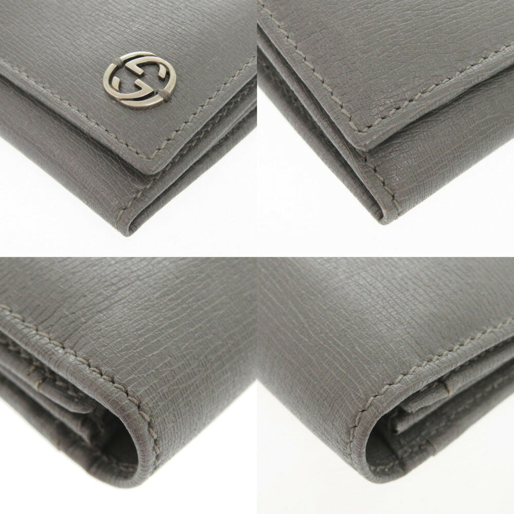 Gucci Gray Leather Long Wallet (Bi-Fold) (Pre-Owned)