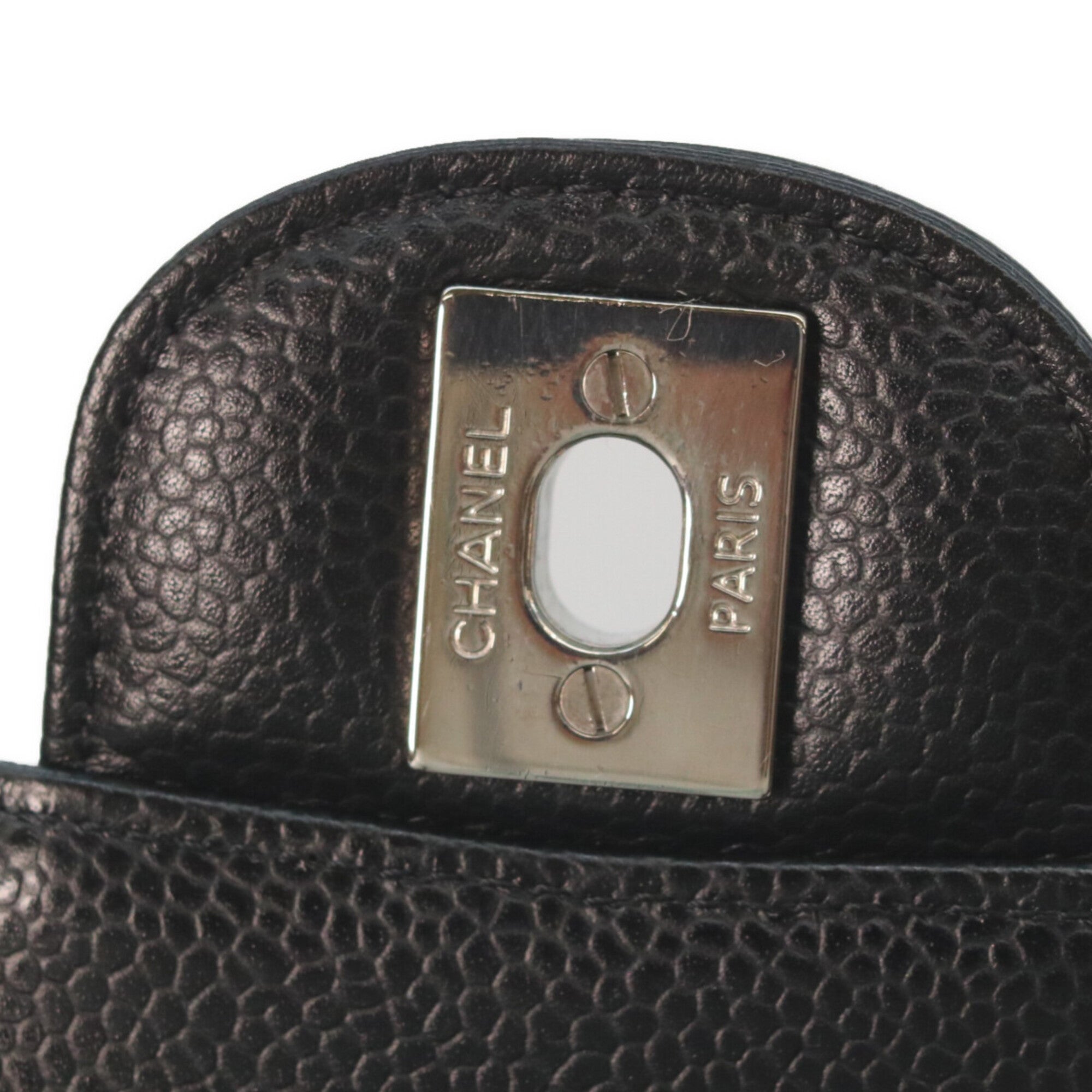 Chanel Matelasse Black Grained Calfskin Shoulder Bag