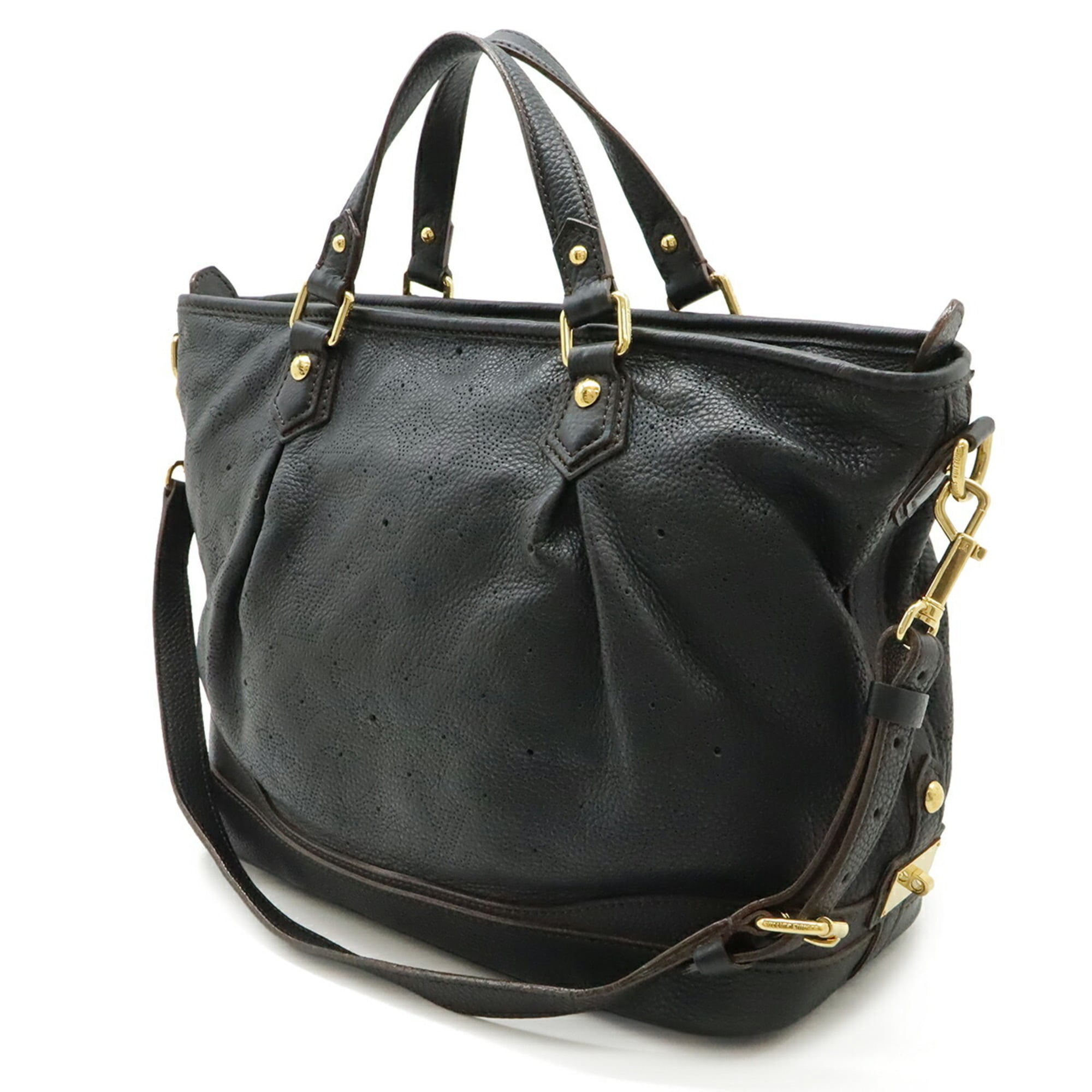 Louis Vuitton Mahina Black Noir Mahina Leather Handbag Shoulder Bag Tote Bag