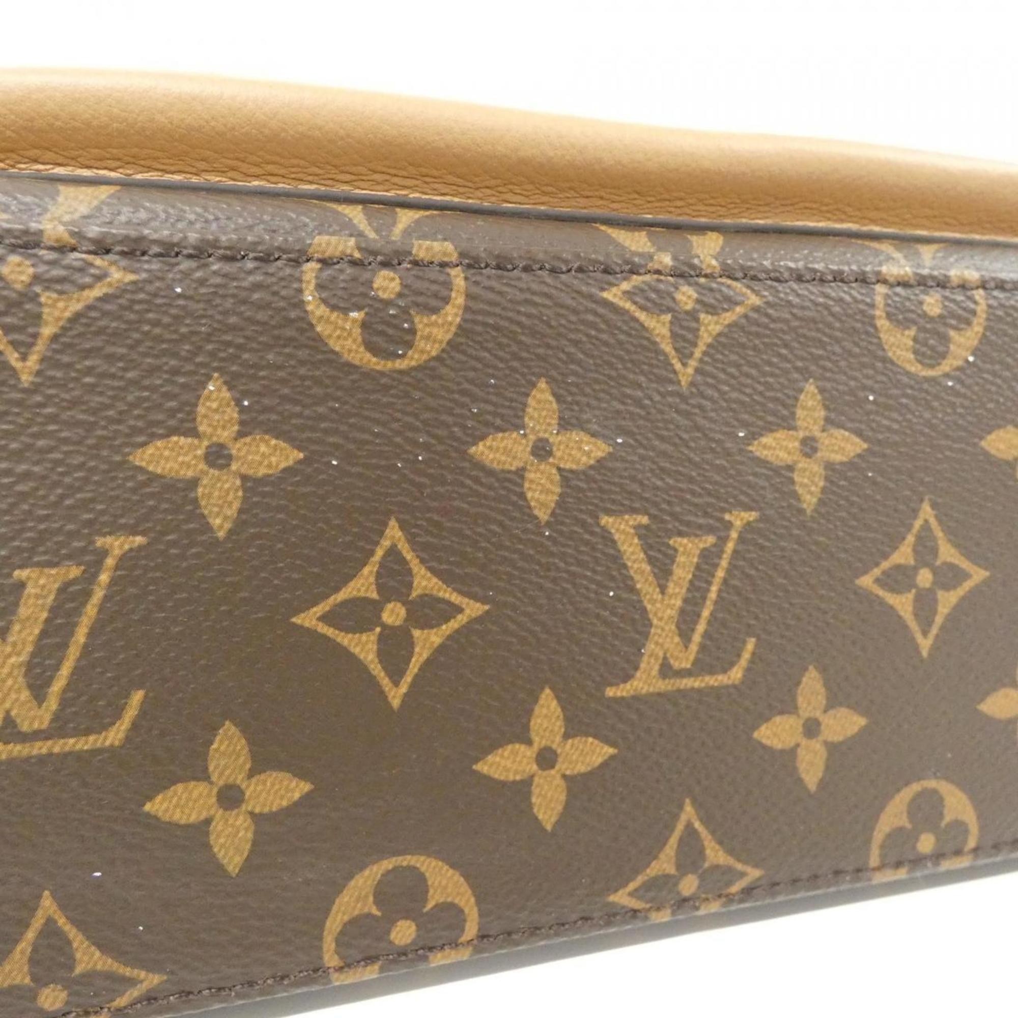 Louis Vuitton Marron Coated Canvas Leather Handbag