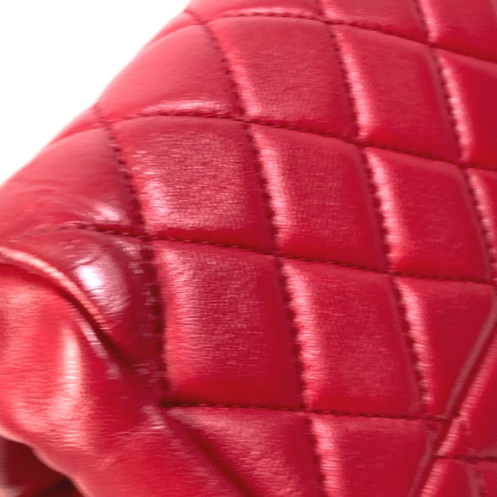Chanel Red Leather Shoulder Bag