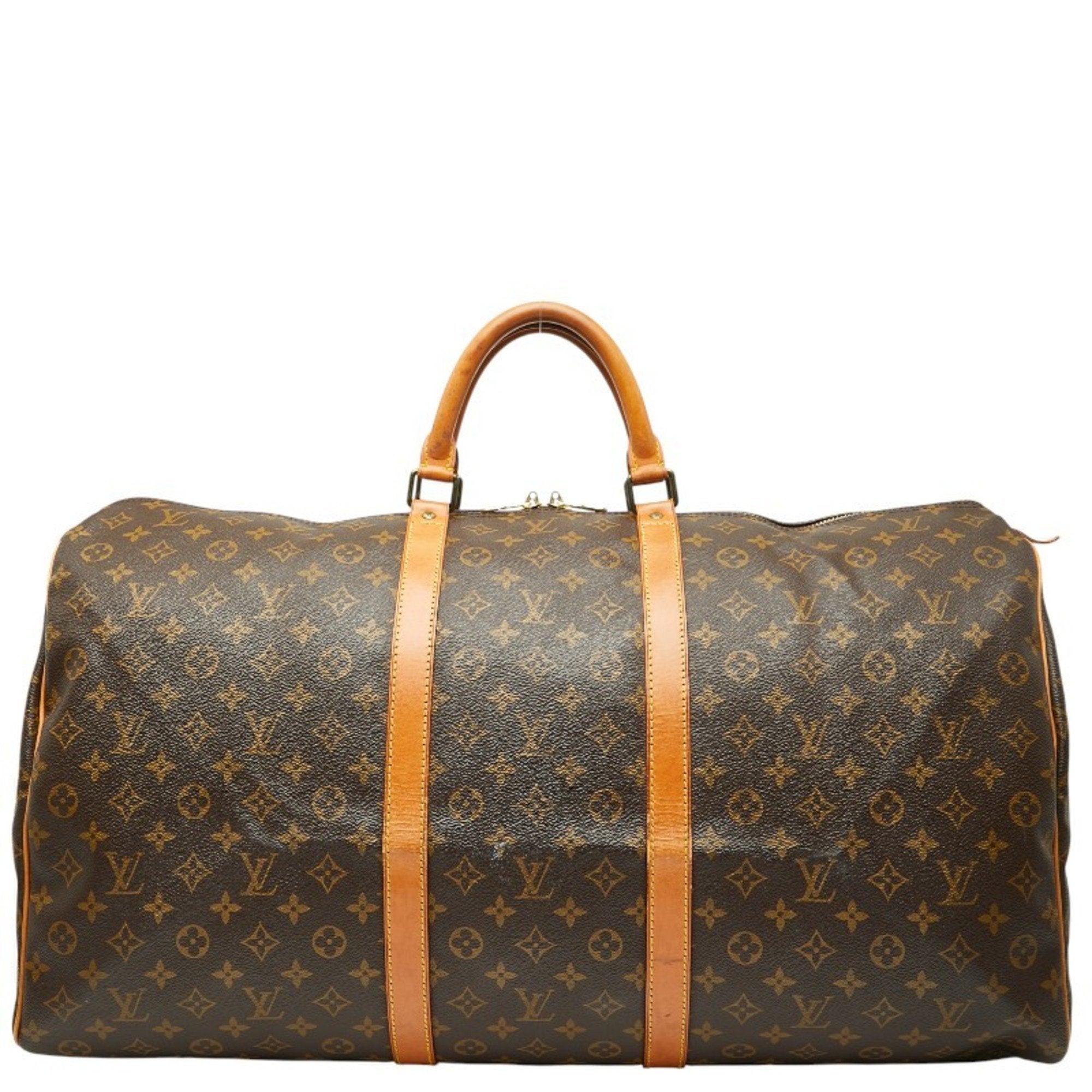 Louis Vuitton Brown Pvc Leather Boston Bag