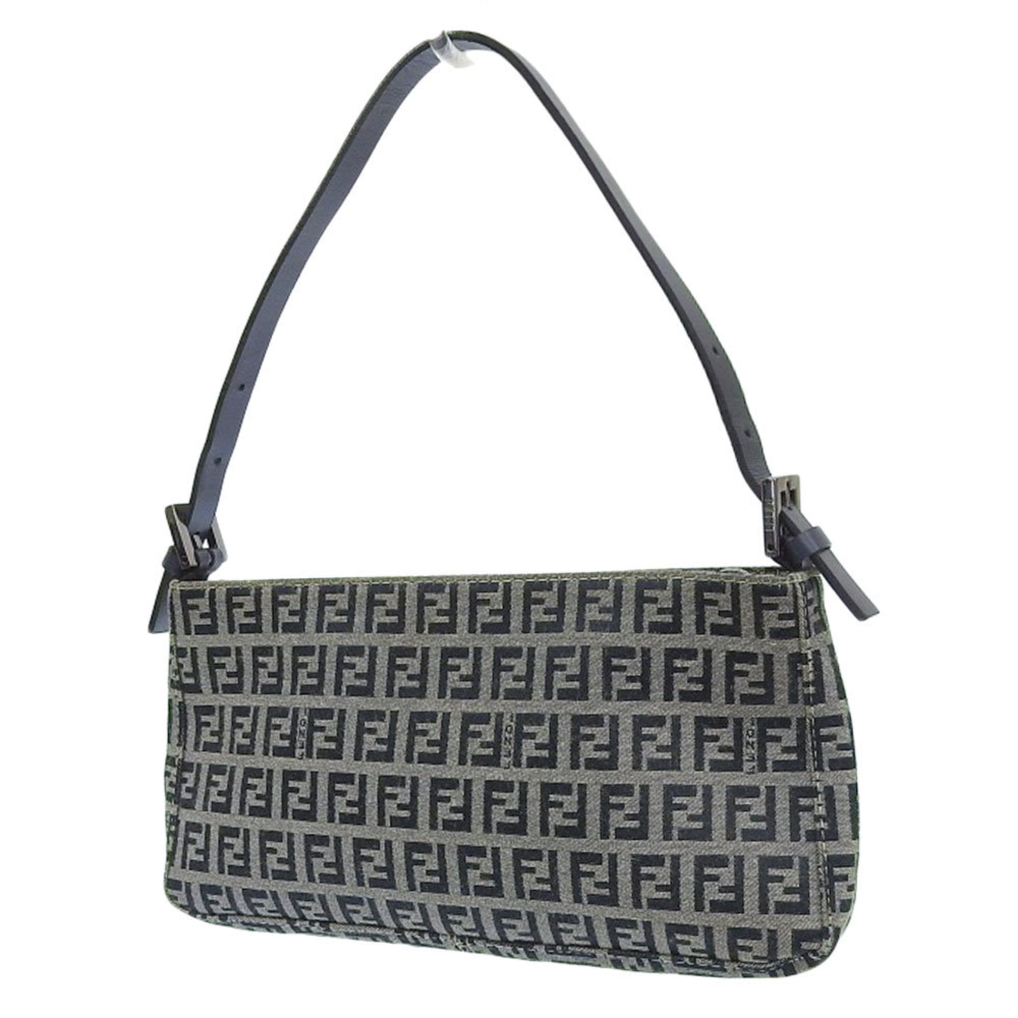 Fendi Navy Canvas Leather Pouch