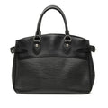 Louis Vuitton Black Noir Leather Handbag Tote Bag