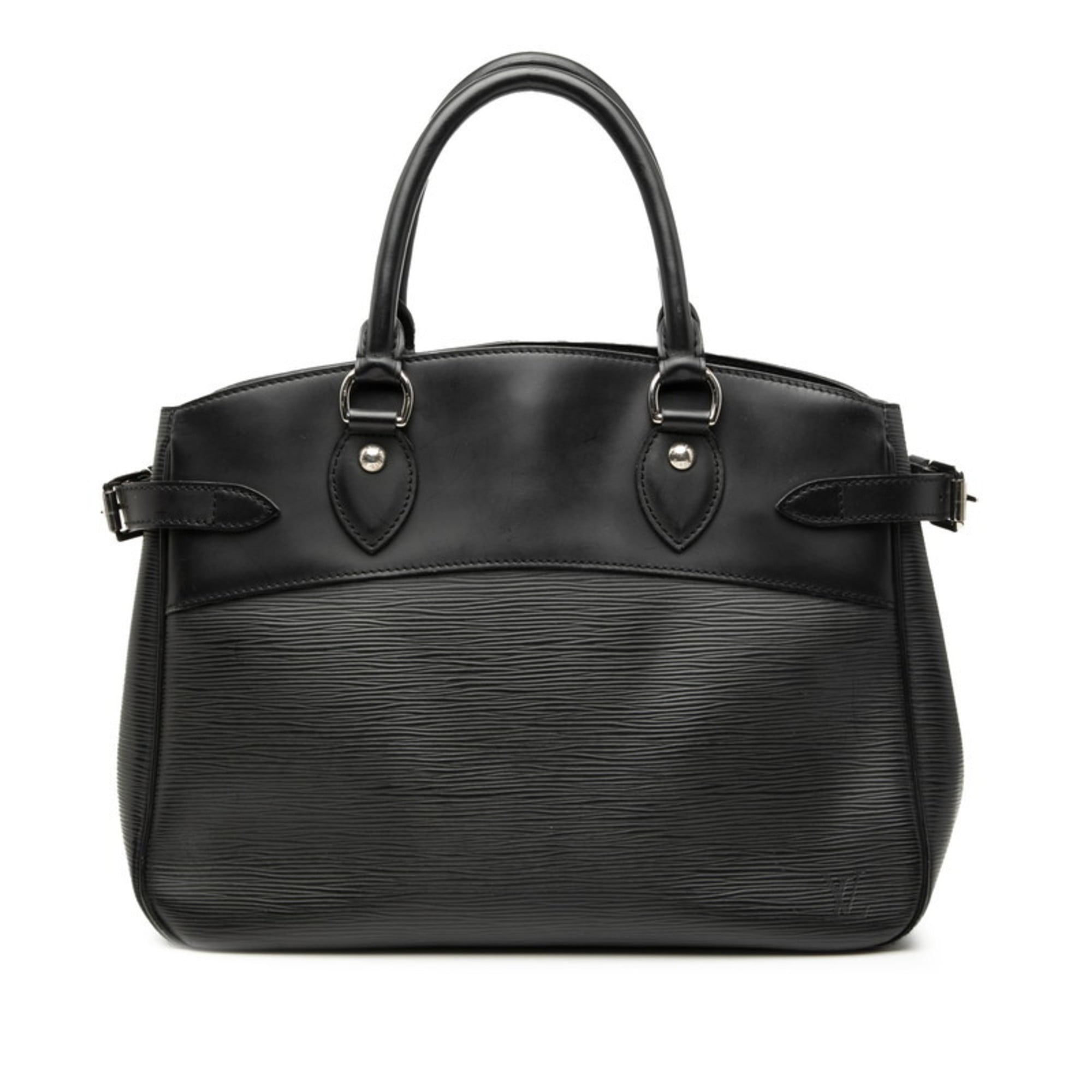 Louis Vuitton Black Noir Leather Handbag Tote Bag