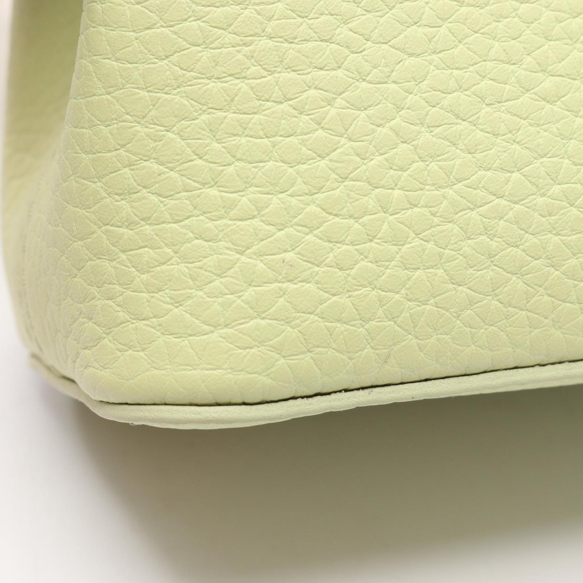 Louis Vuitton Green White Leather Handbag