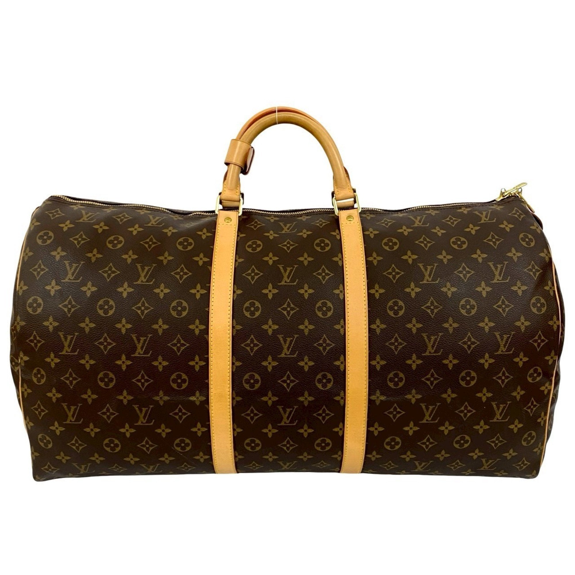 Louis Vuitton Brown Leather Pvc Boston Bag Handbag