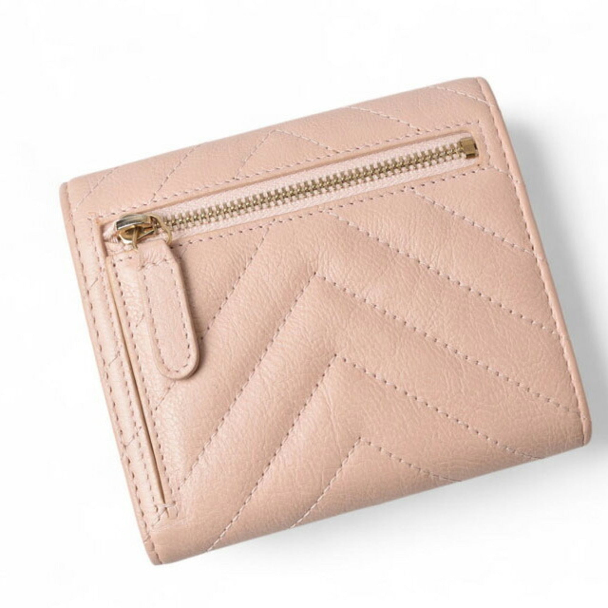 Chanel Baby Pink Leather Wallet (Tri-Fold)