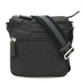 Gucci Black Gray Nylon Leather Shoulder Bag (Pre-Owned)