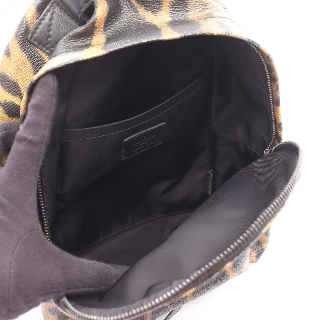 Louis Vuitton Black Brown Coated Canvas Leather Backpack
