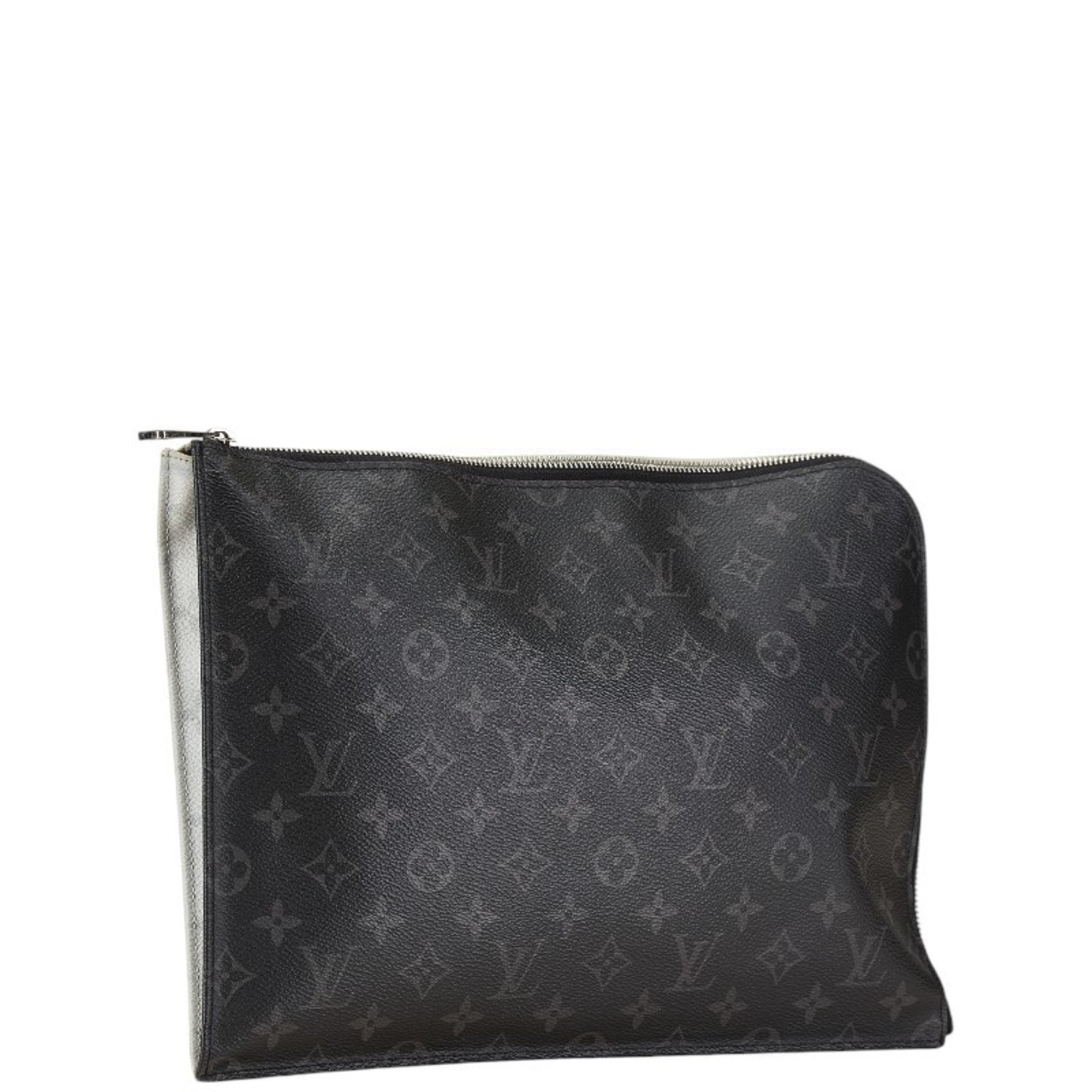 Louis Vuitton Monogram Eclipse Black Monogram Eclipse White Pvc Leather Clutch Bag Pochette