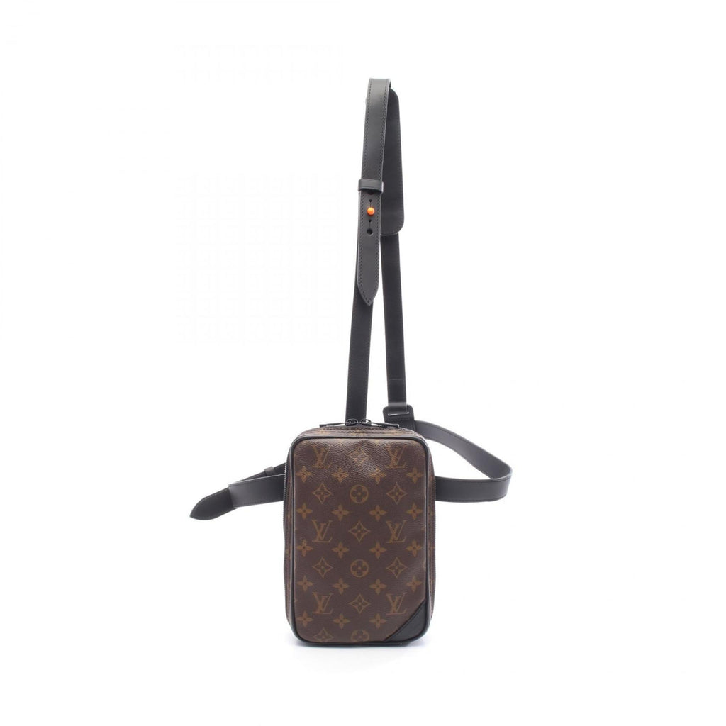 Louis Vuitton Black Brown Coated Canvas Leather Fanny Pack