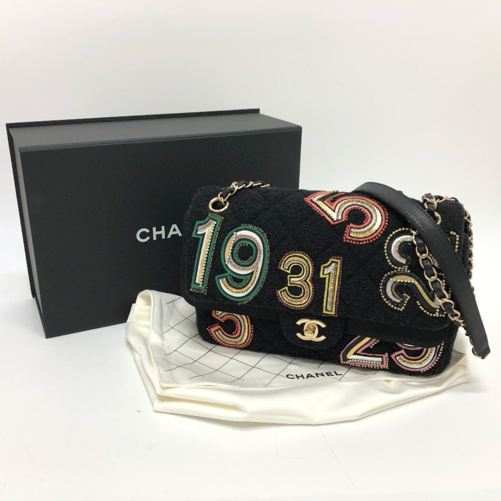 Chanel Black Canvas Shoulder Bag