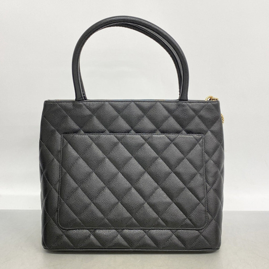 Chanel Black Grained Calfskin Tote Bag