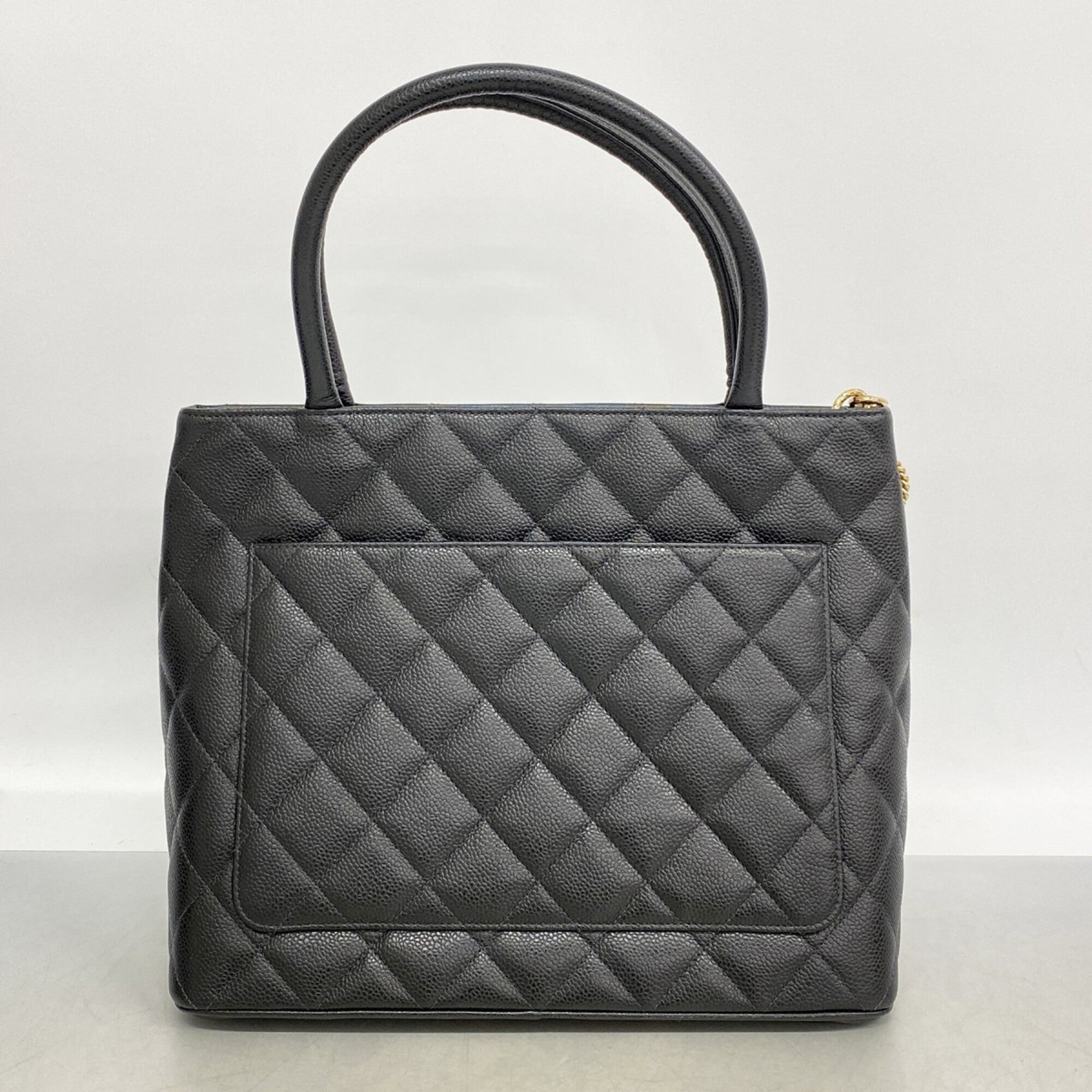 Chanel Black Grained Calfskin Tote Bag