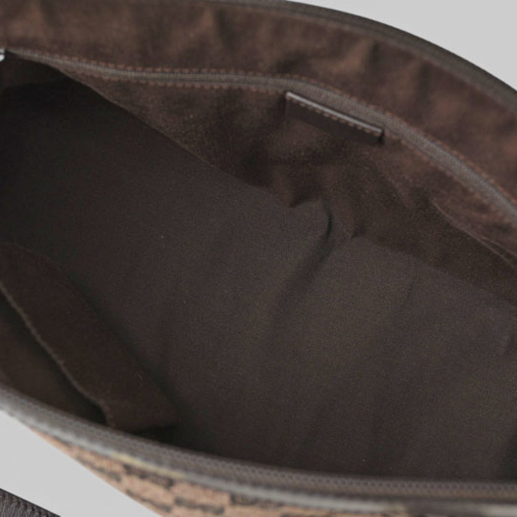 Gucci Black Dark Brown Gg Canvas Shopping Bag Tote Bag (Pre-Owned)